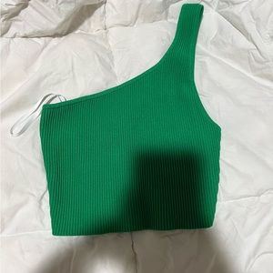 Babaton Sculpt Knit One-Shoulder Cropped Tank